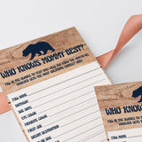 Rustic mommy quiz game for baby sprinkle by LittleSizzle