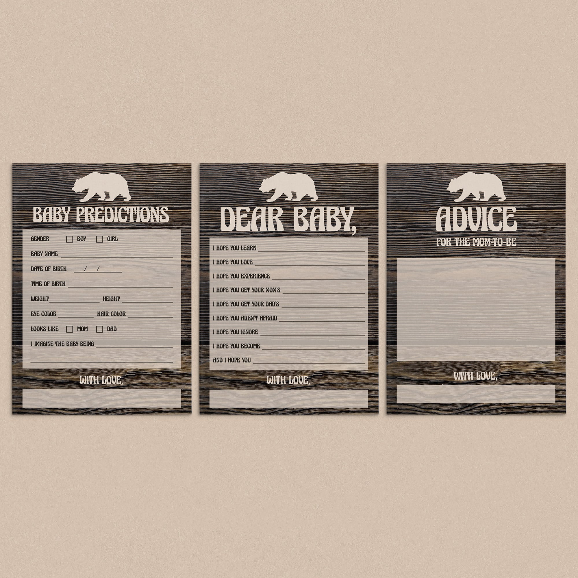 Brown bear shower printables by LittleSizzle