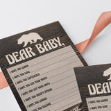 Printable Baby Wish Card for Woodland Bear Shower