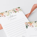 blush bridal shower advice cards printable