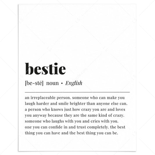 Bestie Definition Print Digital Download