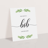 Gender Neutral Baby Shower Bib Decorating Station Signage