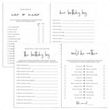 Adult Men Birthday Party Games Bundle Printable by LittleSizzle