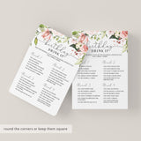 Women's Birthday Party Drinking Game Printable