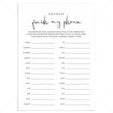 Girl Birthday Game for Groups Finish My Phrase Printable by LittleSizzle