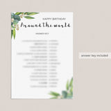 Botanical Birthday Party Game For Adults Printable