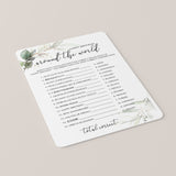 Happy Birthday Around The World Game Printable Greenery and Gold