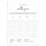 Scattergories Birthday Game Printable by LittleSizzle