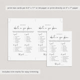Birthday What's On Your Phone Game Card Printable