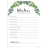 Greenery Birthday Wishes Cards For Her Printable by LittleSizzle