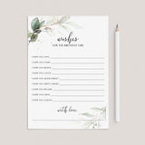 Greenery Gold Birthday Wishes Cards Printable by LittleSizzle