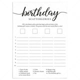 Girl 1st Birthday Party Game Scattergories Printable by LittleSizzle