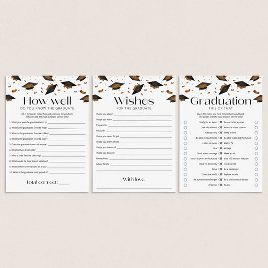 Black and Gold Graduation Games Pack Printable by LittleSizzle