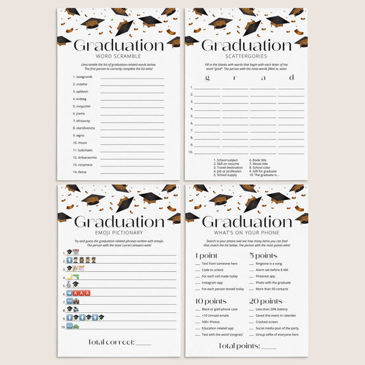 Printable Graduation Party Games Bundle by LittleSizzle