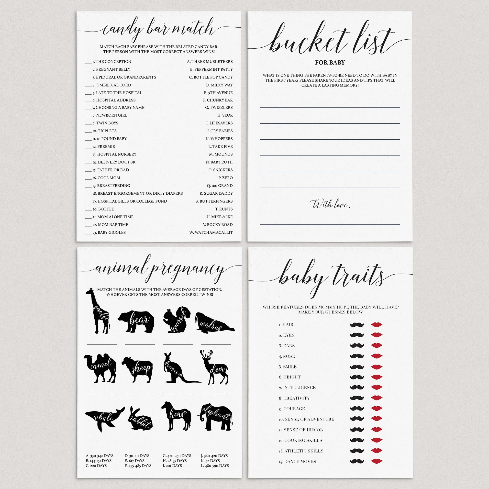 DIY Games for Baby Shower Black and White by LittleSizzle