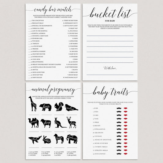 DIY Games for Baby Shower Black and White by LittleSizzle