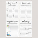 DIY White Baby Shower Games Pack Printables by LittleSizzle