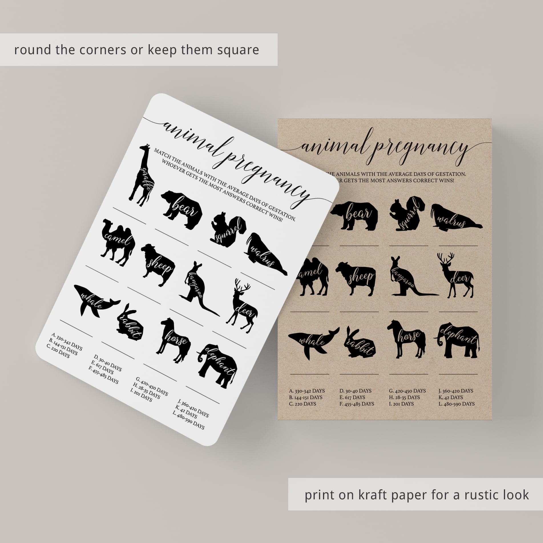 Rustic baby animal game by LittleSizzle