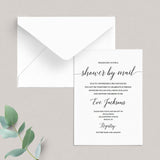 Calligraphy Shower by Mail Invitation Editable Template