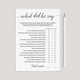 Funny bridal shower games what did he say by LittleSizzle