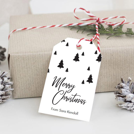 Minimalist Black And White Holiday Gift Tags by LittleSizzle