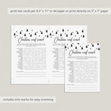 Black and White Christmas Game Word Search Printable
