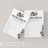 Bride or Die Bachelorette Party Games Bundle Black Floral Skull