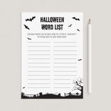 Printable Halloween Word Game for Family by LittleSizzle