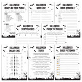 8 Black & White Halloween Party Games Printable by LittleSizzle