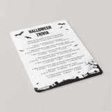 Halloween Trivia with Answers Printable Black & White