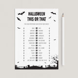 Fun Halloween Party Game This or That Printable Black and White by LittleSizzle