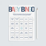 Printable modern blue baby shower baby bingo by LittleSizzle