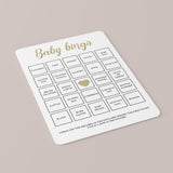 Printable Baby Shower Bingo Cards Gold