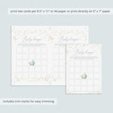 Pumpkin Baby Shower Bingo Cards Prefilled, Blank and Template