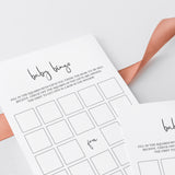Minimalist Baby Bingo Pre Filled And Blank Cards Printable