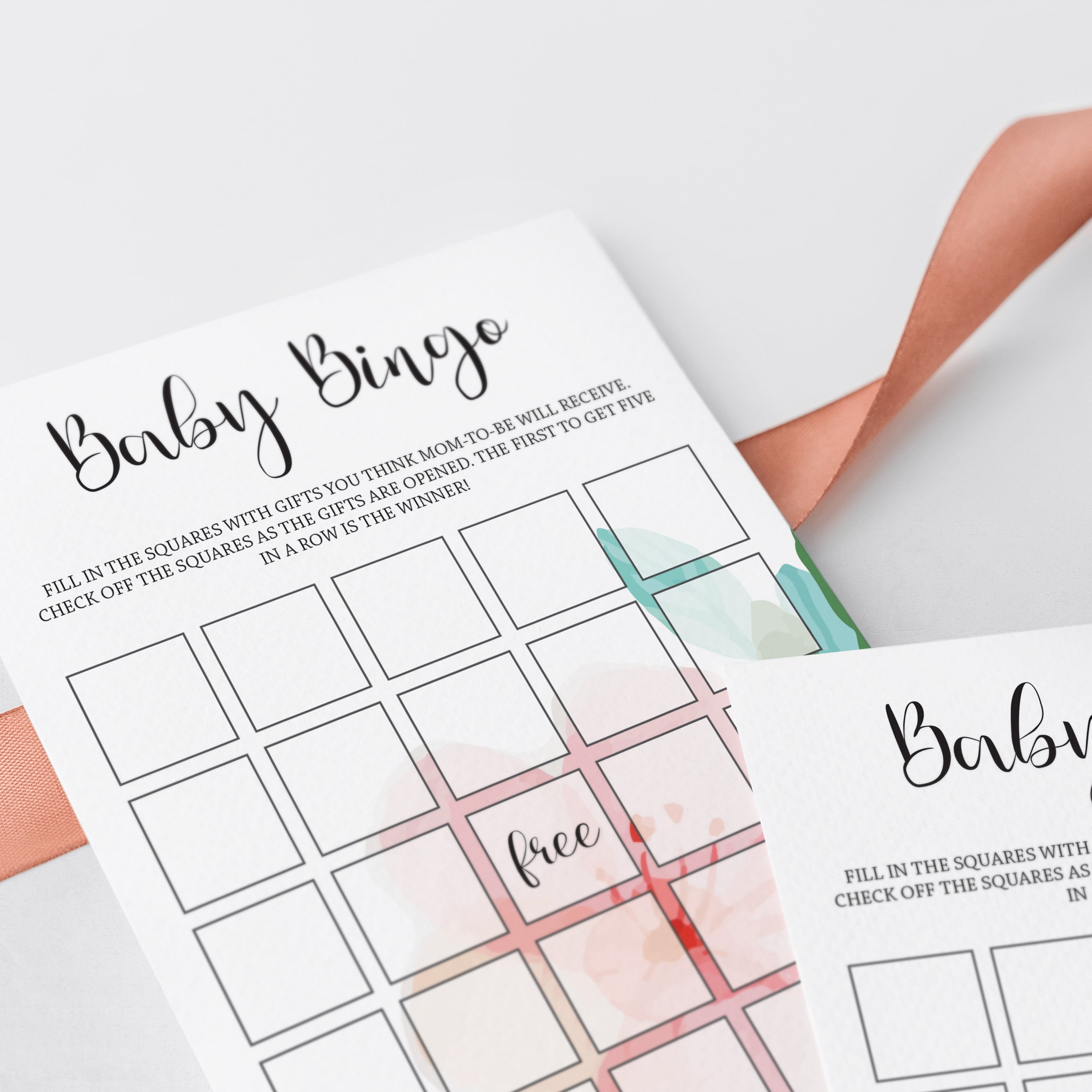Watercolor baby bingo game by LittleSizzle