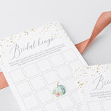 Watercolor Pumpkin Bridal Shower Bingo for Large Groups