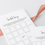 Minimalist Bridal Bingo PreFilled And Blank Cards Printable