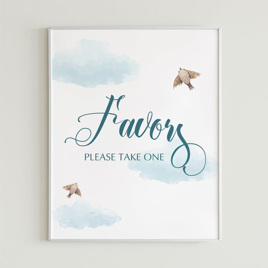 Printable baby shower favors blue watercolor by LittleSizzleBlue clouds baby shower favors sign printable by LittleSizzle