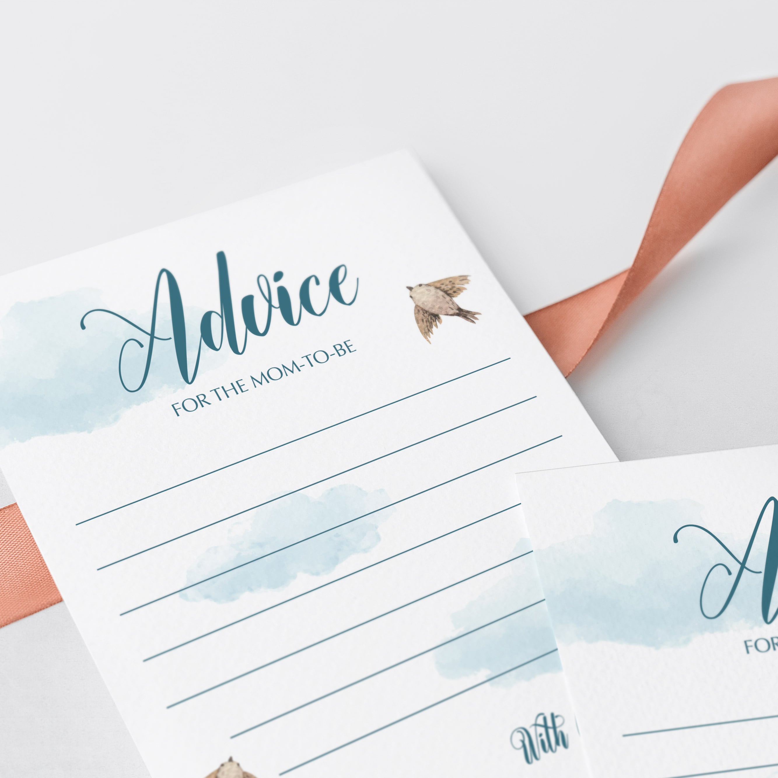 Watercolor cloud shower advice cards by LittleSizzle