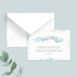 Light blue babyshower book request card printable by LittleSizzle