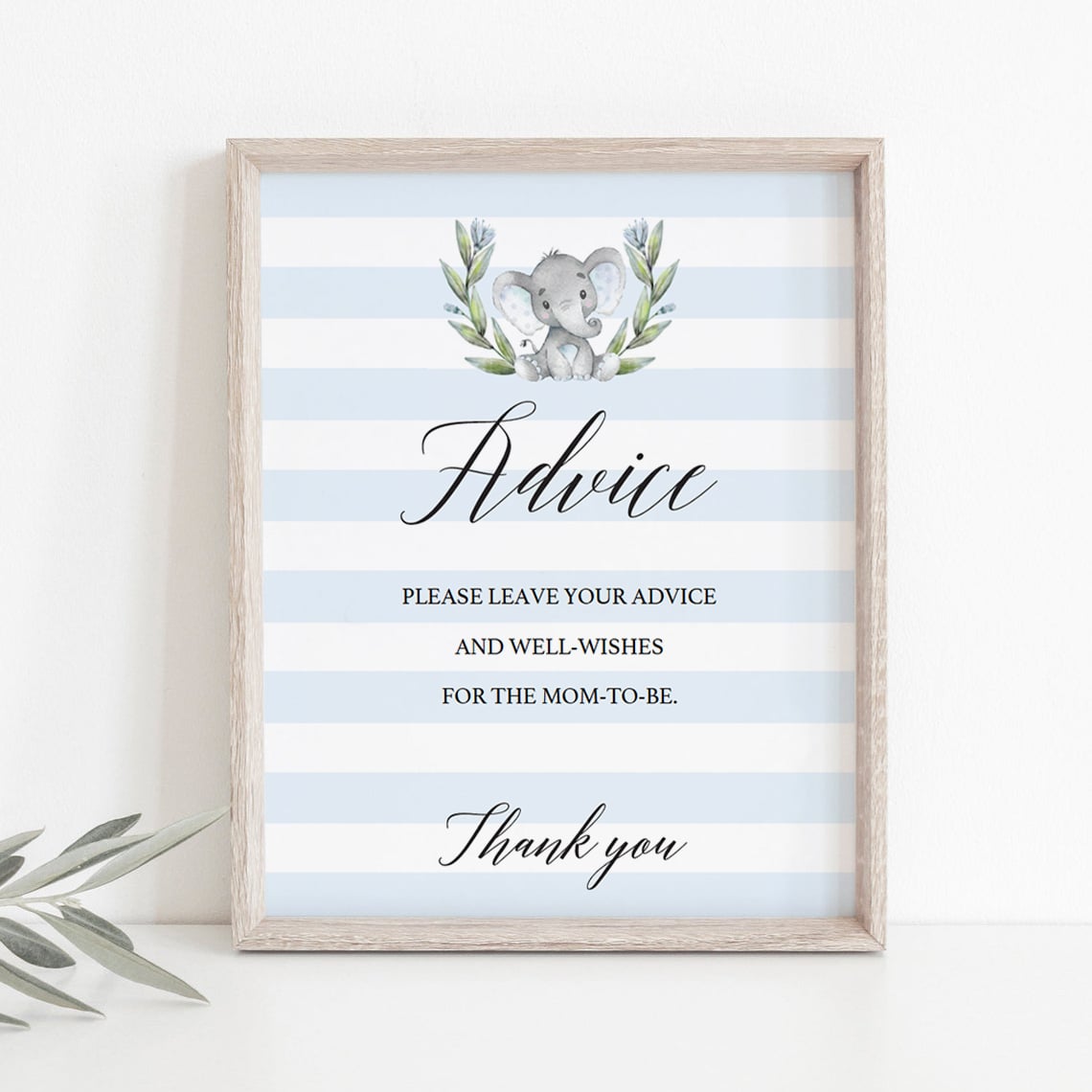 Elephant shower advice sign printable by LittleSizzle