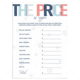 The price is right game for winter baby shower printable by LittleSizzle