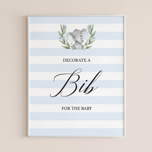 Bib decorating station sign printable for boy by LittleSizzle
