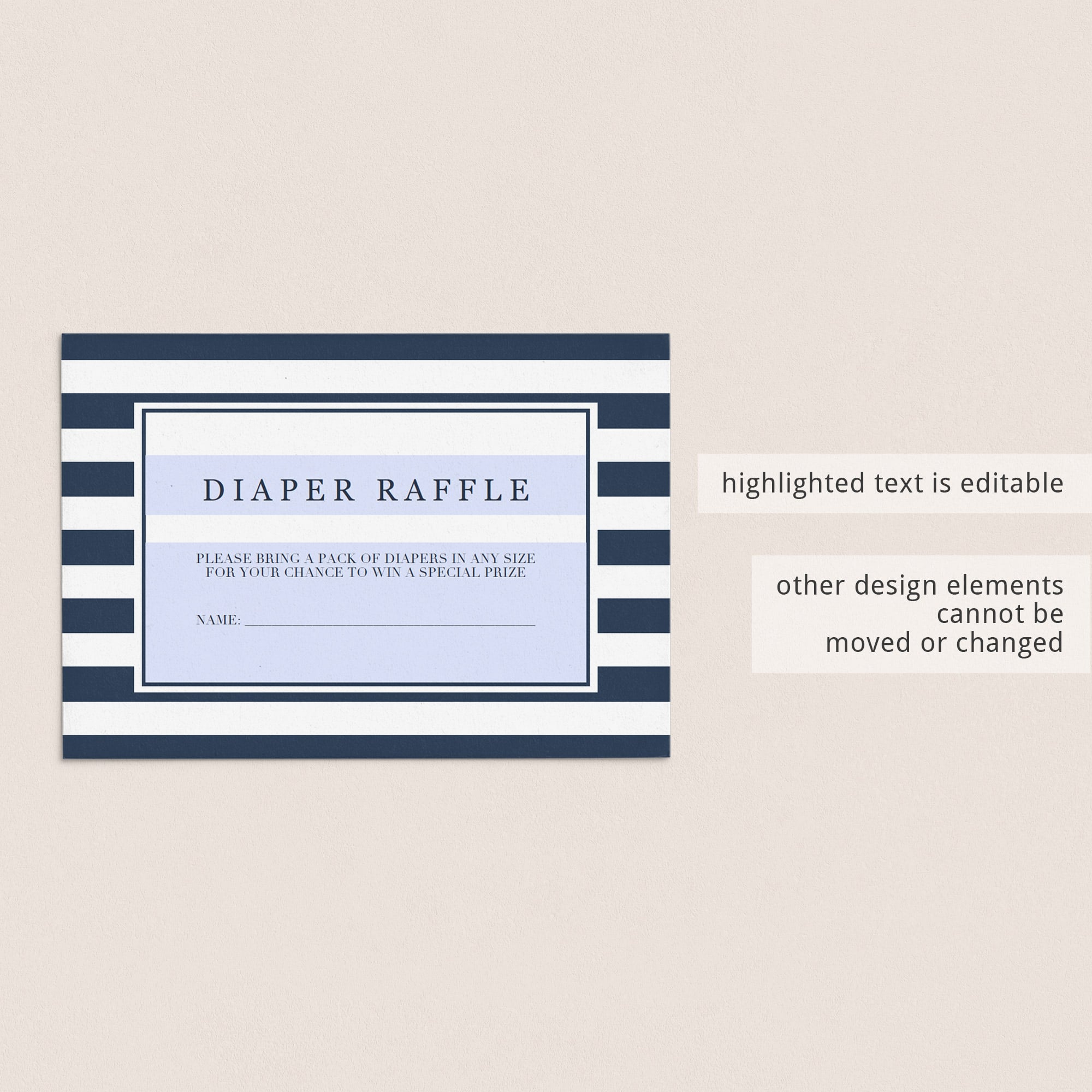 Editable Diaper Raffle Tickets for boy baby shower by LittleSizzle