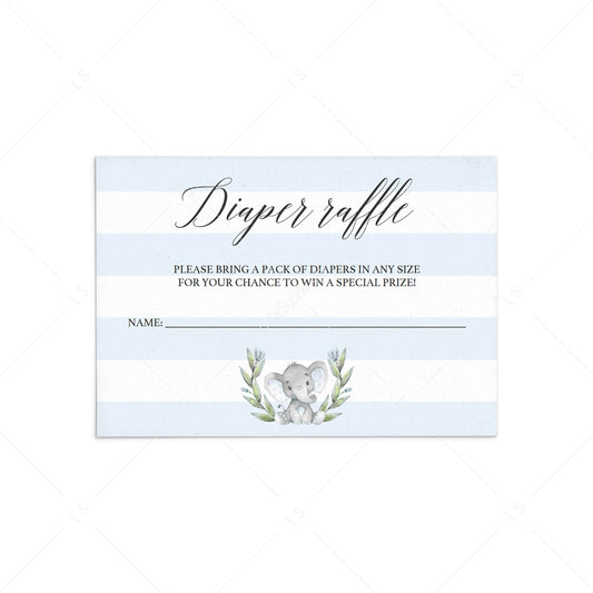 Elephant themed baby shower for boy invitation insert by LittleSizzle