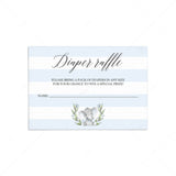 Elephant themed baby shower for boy invitation insert by LittleSizzle