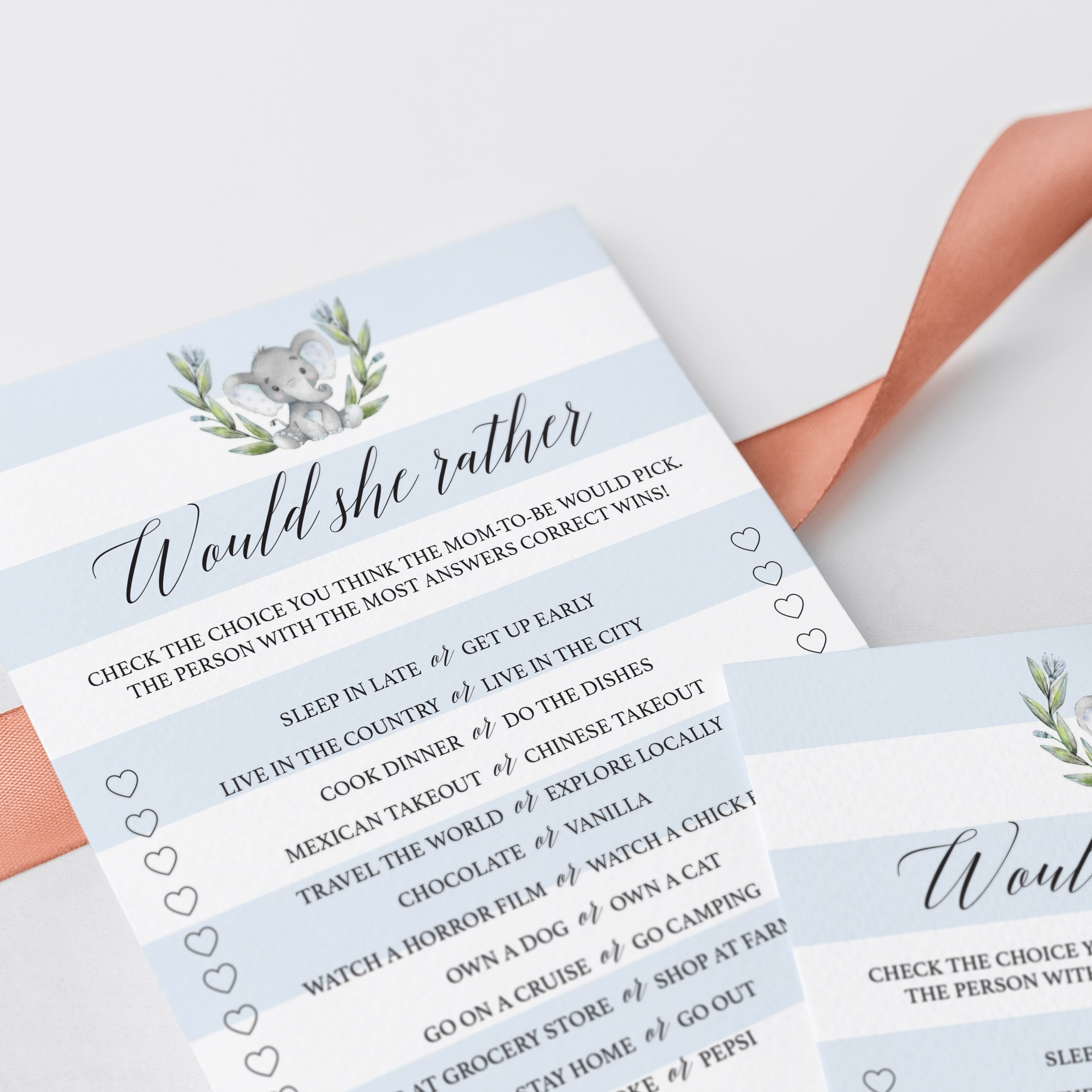 Baby boy shower game would she rather instant download by LittleSizzle