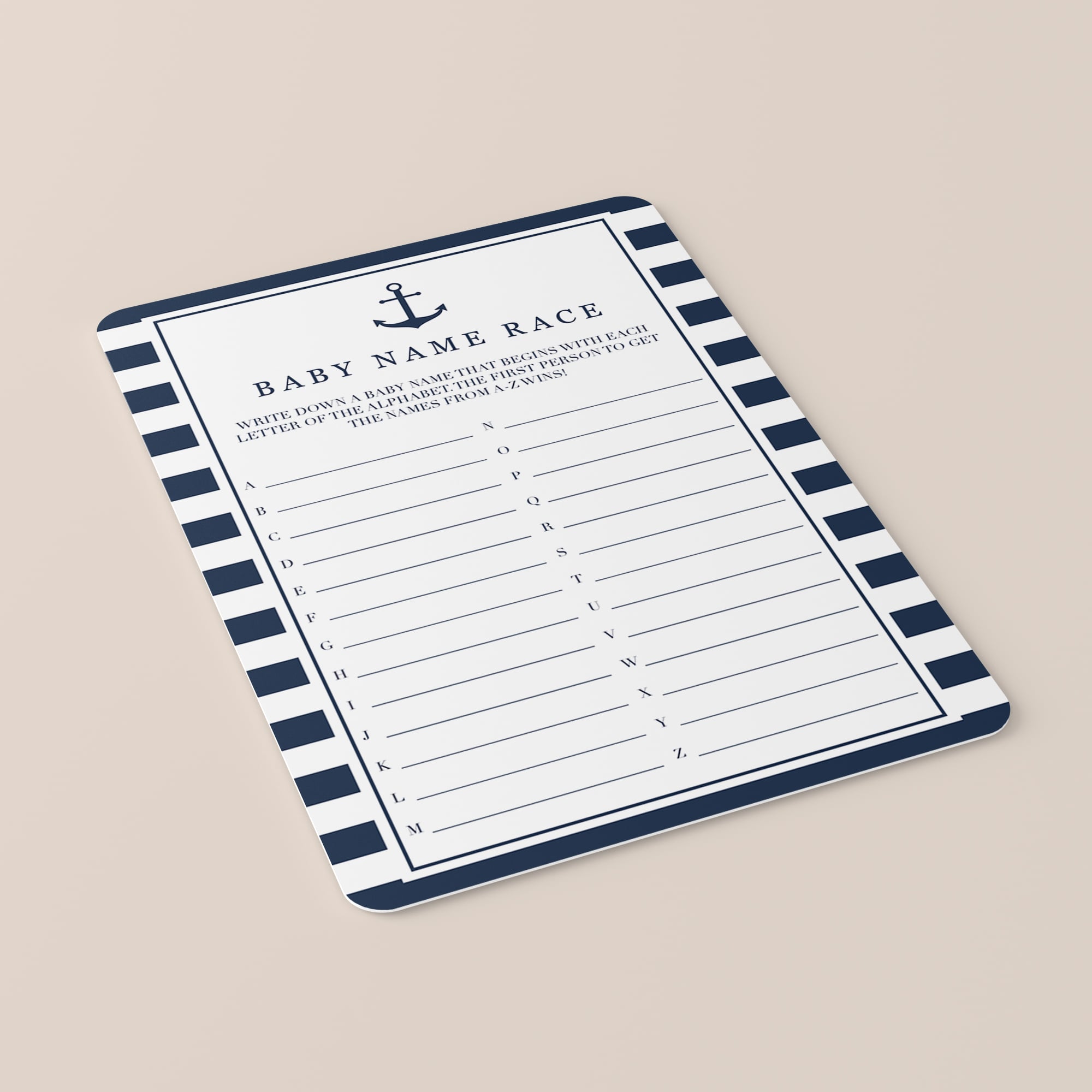 Instant download baby shower name race game by LittleSizzle