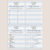 Elephant boy baby shower games bundle instant download by LittleSizzle